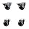 Service Caster 3'' Hard Rubber Wheel Swivel Bolt Hole Caster Set with 2 Posi Lock Brakes, 4PK SCC-BH20S314-HRS-PLB-2-S-2 - alternate 1